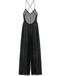 Norma Kamali - Fara Sheer Low-Back Jumpsuit - Lyst