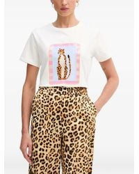 Lola Casademunt - T-Shirt À Imprimé Guépard Orné De Sequins - Lyst