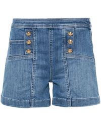 Liu Jo - Halbhohe Jeans-Shorts - Lyst