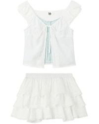 B+ AB - Gelaagde Blouse En Mini-Rok Met Ruches - Lyst