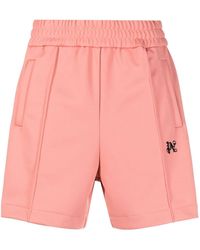 Palm Angels - Monogram-embroidered Track Shorts - Lyst