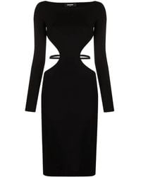 DSquared² - Long-Sleeve Cut-Out Midi Dress - Lyst
