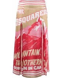 DSquared² - Logo Box-Pleat Skirt - Lyst