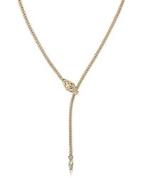 John Hardy - 14Kt Naga Lariat Diamonds Necklace - Lyst