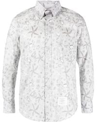 Thom Browne - Printed Cotton Shirt - Lyst