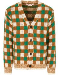 Marni - Chequerboard Motif Cardigan - Lyst
