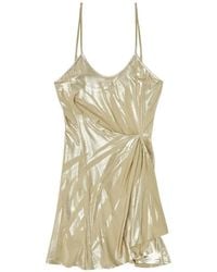 DIESEL - D-Invy Draped Metallic-Finish Mini Dress - Lyst
