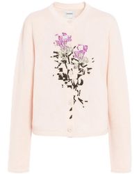 Barrie - Cashmere With Floral Motif Cardigan - Lyst