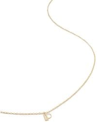 Monica Vinader - 14Kt Small Initial P Necklace - Lyst