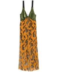 forte_forte - Floral-Devoré Velvet-Panelled Maxi Dress - Lyst