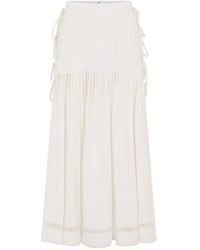 Rabanne - Lace Side Bow Midi Skirt - Lyst
