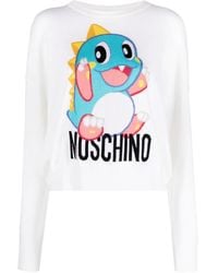 Moschino - Cartoon-Embroidered Virgin Wool Jumper - Lyst