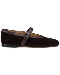 Doucal's - Buckle-Strap Ribbed Ballet Flats - Lyst