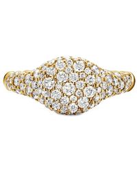 David Yurman - 18Kt Petite Pavé Diamond Pinky Ring (7Mm) - Lyst