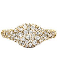 David Yurman - Anillo para el meñique Petite Pavé de 7 mm en oro amarillo de 18 ct con diamantes - Lyst