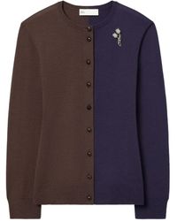 Tory Burch - Brooch Wool Cardigan - Lyst