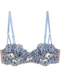 Fleur du Mal - Hydrangea Embroidered Balconette Bra - Lyst