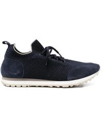 Eleventy - Suede-Panelled Lace-Up Sneakers - Lyst