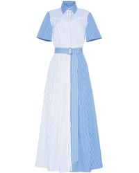 Adam Lippes - Leighton Stripe-print Poplin Shirt Dress - Lyst