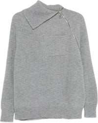 Sportmax - Asymmetrischer Pullover Mit Reißverschluss - Lyst