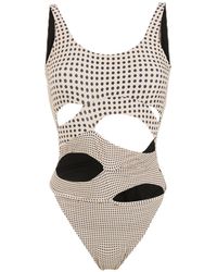 Amir Slama - Polka-dot Print Cutout Swimsuit - Lyst