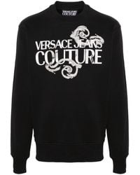 Versace - Watercolour Couture Cotton Sweatshirt - Lyst
