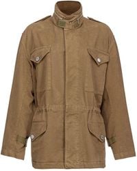 Pinko - Cotton Overshirt High-Neck Jacket - Lyst
