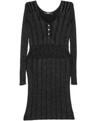 Versace - Lurex-Blend Ribbed Knit Midi Dress - Lyst