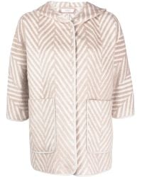 Peserico - Herringbone Hooded Cape - Lyst