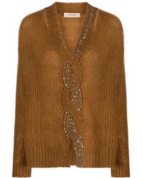 Twinset - Rhinestone-Embellished Cut-Out Jumper - Lyst