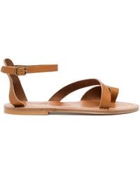 K. Jacques - Leather Ankle-Strap Sandals - Lyst