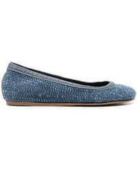 Le Silla - Duchess Denim Ballerina Shoes - Lyst