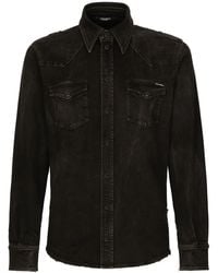 Dolce & Gabbana - Distressed-Effect Denim Shirt - Lyst