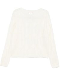 Liu Jo - Cable-Knit Cropped Sweater - Lyst