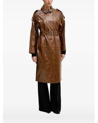 Sisley - Belted Crinkled-Finish Coat - Lyst