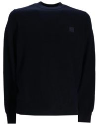 BOSS - Cotton Piqué Sweater With Logo Patch - Lyst