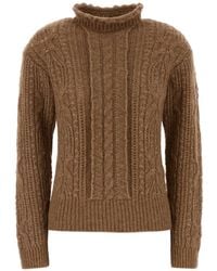 Moncler - Cable-Knit High-Neck Sweater - Lyst