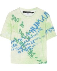ANDERSSON BELL - Jenny Sprayed-effect Cropped T-shirt - Lyst