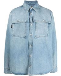 Balmain - Faded Denim Shirt-Jacket - Lyst