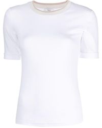 Peserico - Camiseta con cuello redondo y manga corta - Lyst