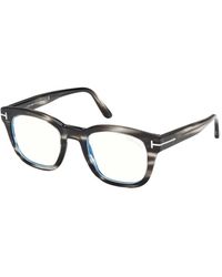 Tom Ford - Striped Rectangle Glasses - Lyst