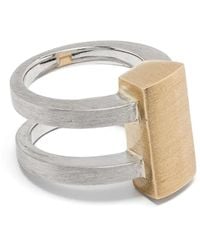 Tom Wood - 9Ct And Recycled Vault Shield Ring - Lyst
