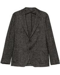 Tagliatore - Single-Breasted Herringbone Blazer - Lyst