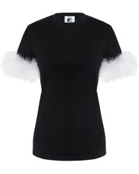 Sleeper - Feather-Embellished T-Shirt - Lyst