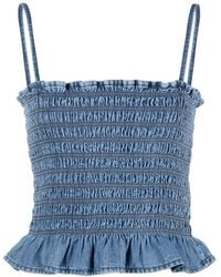 Isabel Marant - Shirred Denim Top - Lyst