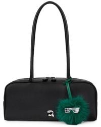 KARL LAGERFELD - Ikon Pebble Elongated Shoulder Bag - Lyst