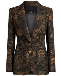 Etro - Single-Breasted Chenille-Jacquard Jacket With Floral-Paisley Motif - Lyst