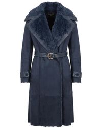 Patrizia Pepe - Belted Shearling Coat - Lyst