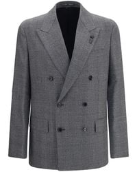 Lardini - Double-Breasted Wool Blazer - Lyst