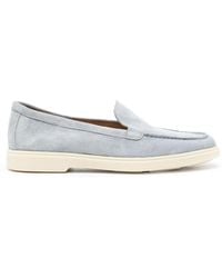 Santoni - Round-toe Suede Loafers - Lyst